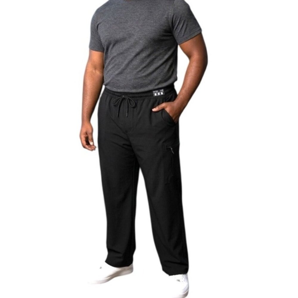 Public Supply NYC Mens Black Cargo Flex Tech Elastic Waist Drawstring Pants 5X